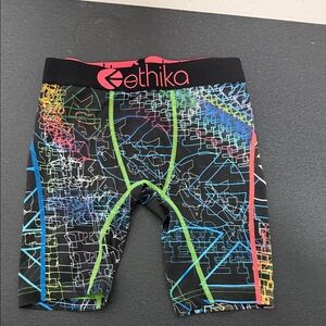 Ethika Black with Neon Geometric Boxer Briefs
